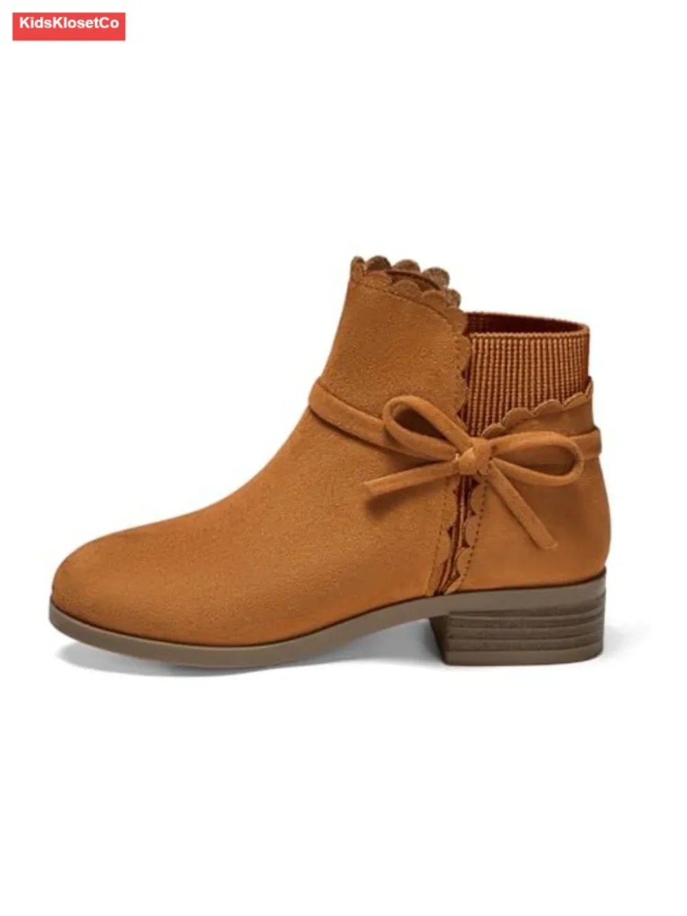 Girls Toddler Ankle Boots Pull On Low Chunky Heel Fall Dress Booties
